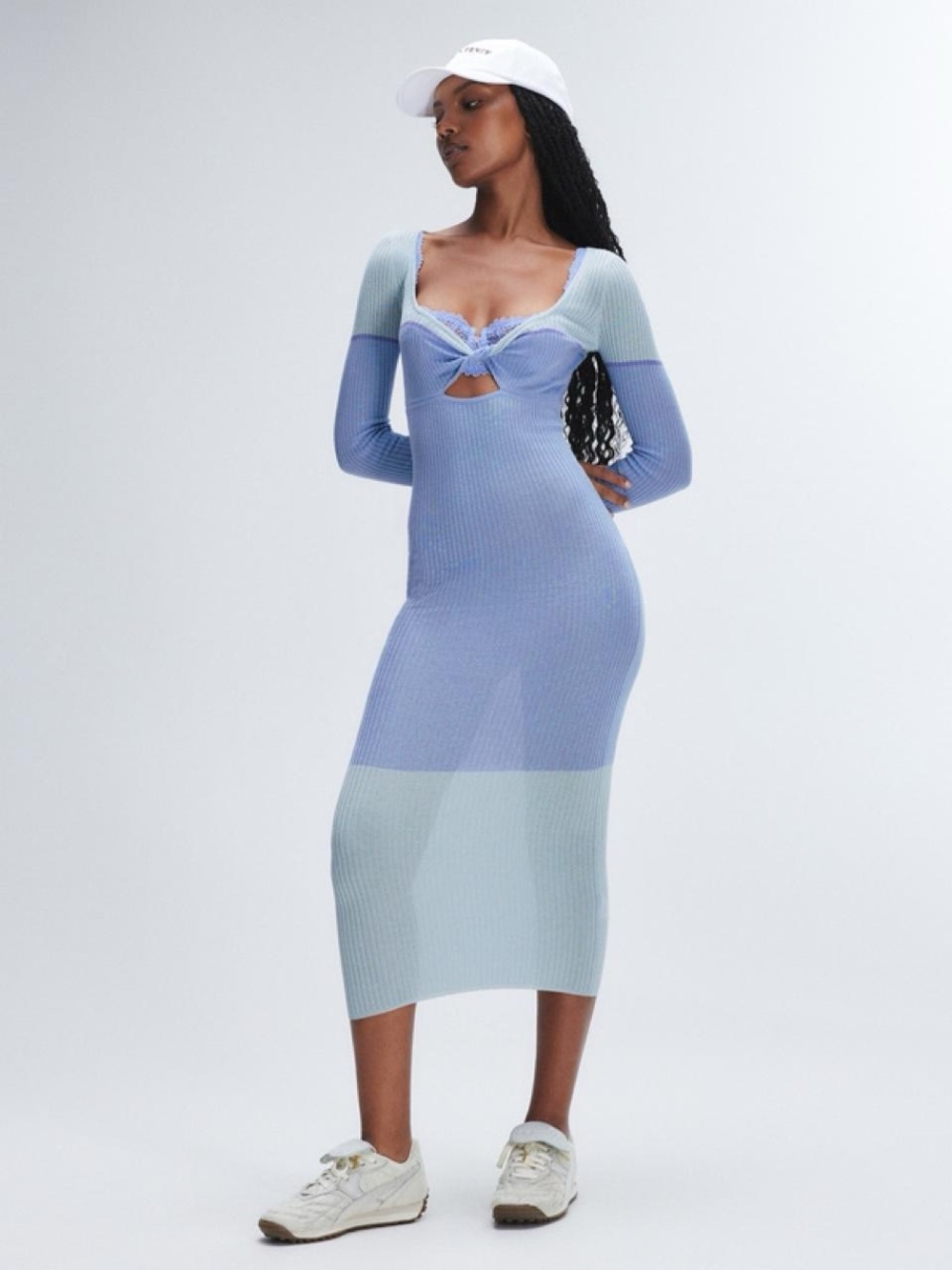 New with tags Fenty x Savage FEATHERWEIGHT KNIT TWIST LONG SLEEVE DRESS